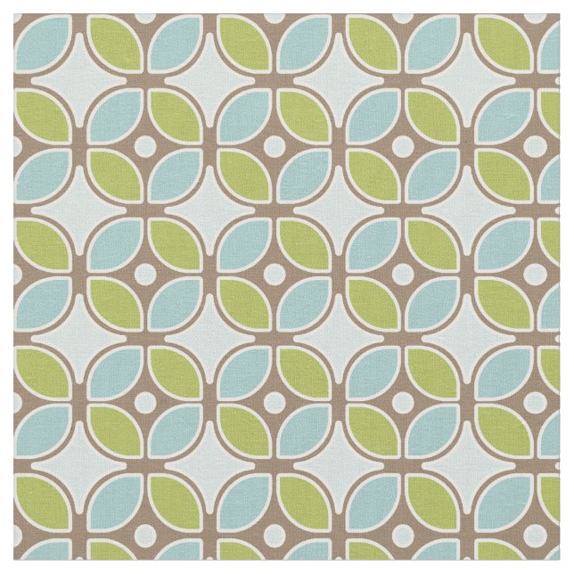 Mid Century Modern Retro Mod Square Pattern Decor Fabric (Close Up)