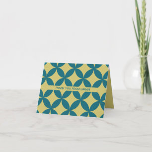 Mid-Century Modern Retro, Mod Teal & Gold Card