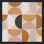 Mid Century Modern Retro Pattern Brown Earth Tones Faux Canvas Print<br><div class="desc">Retro mid century modern pattern – abstract geometric shapes – minimalist pattern in earth tones – Brown,  beige,  white,  terracotta.</div>