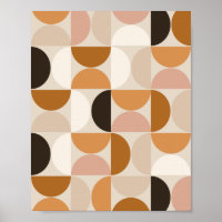 Mid Century Modern Retro Pattern Brown Earth Tones