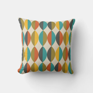 Mid century modern retro patterned number 5 cushion