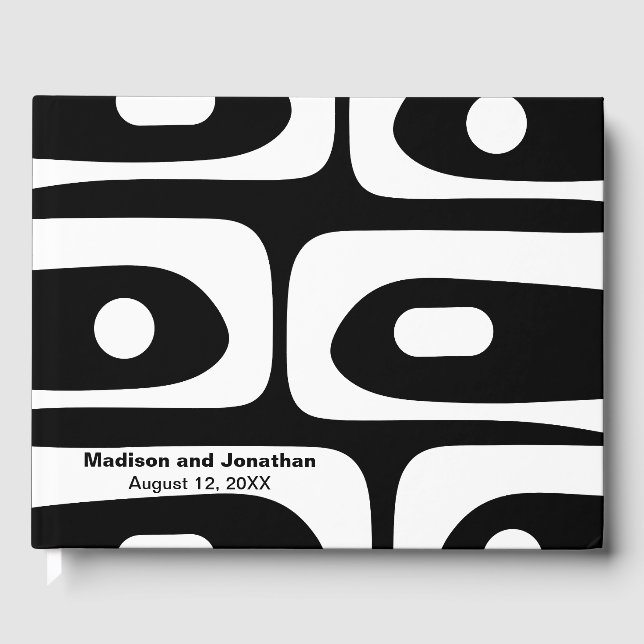 Mid Century Modern Retro Piquet Personalised Guest Book (Front)