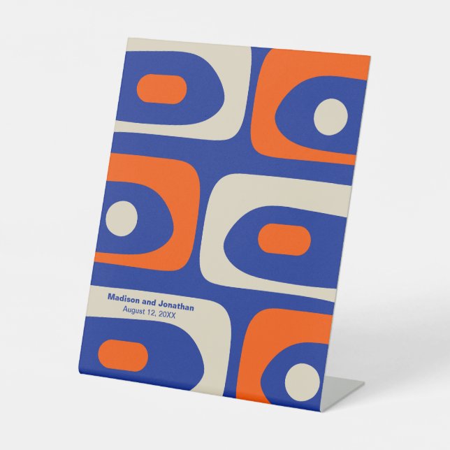 Mid Century Modern Retro Piquet Personalised Pedestal Sign (Front)