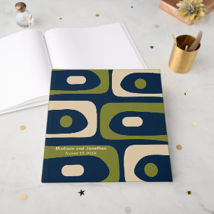 Mid Century Modern Retro Piquet Personalized Guest Book