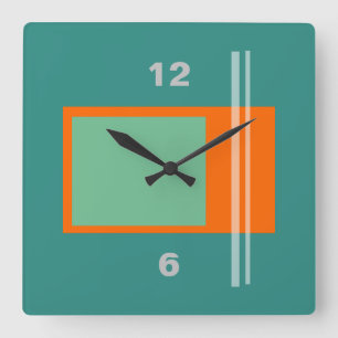 Mid Century Modern Retro Square Wall Clock