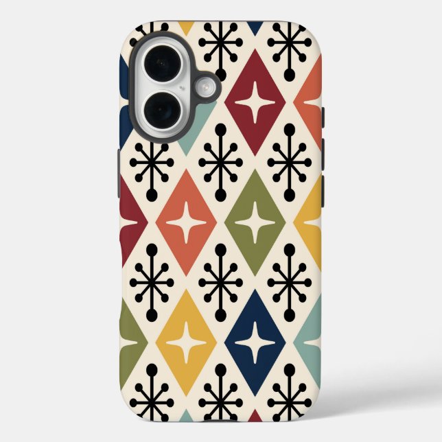 Mid Century Modern Retro Starburst Pattern Case-Mate iPhone Case (Back)