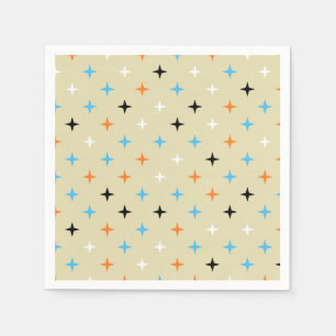 Mid Century Modern Retro Starburst Pattern Napkin