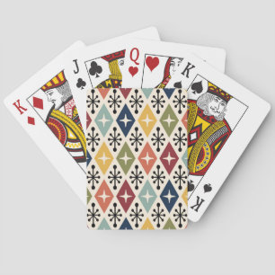 Mid Century Modern Retro Starburst Pattern Playing Cards