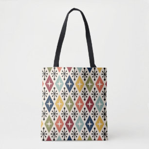 Mid Century Modern Retro Starburst Pattern Tote Bag