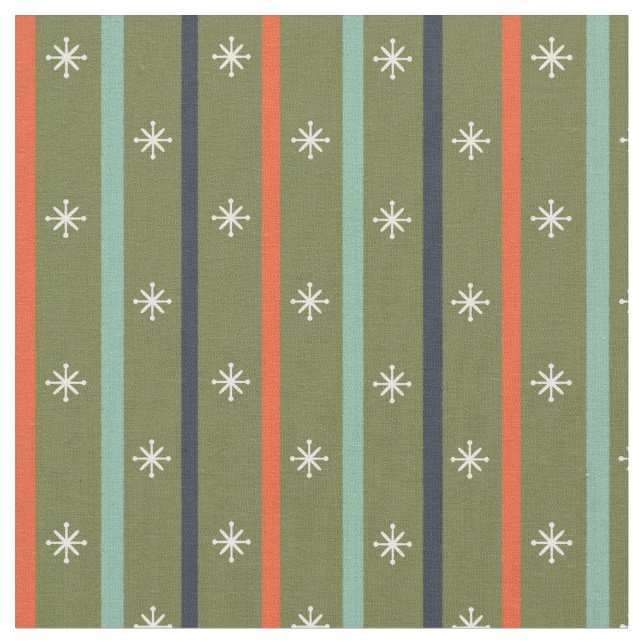 Mid-Century Modern Retro Stripe Pattern Fabric (Close Up)