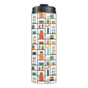 Mid Century Modern Retro Stylish Kitchen Shelves Thermal Tumbler