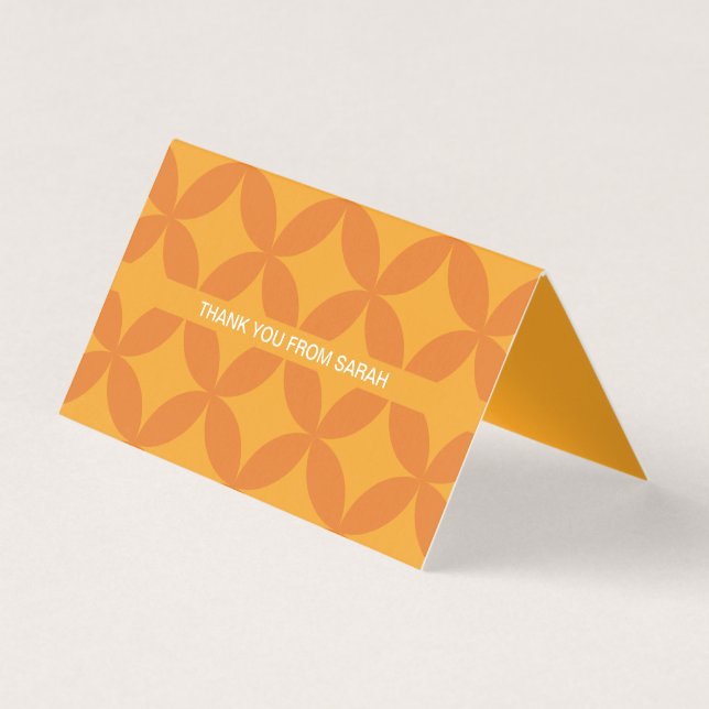 Mid-Century Modern Retro Tiny Thank You Note Cards (Front)