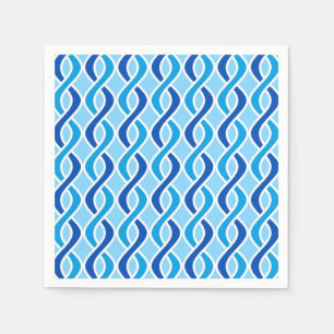 Mid-Century Modern Ribbons, cobalt & sky blue Napkin