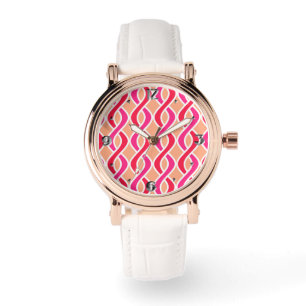 Mid-Century Modern Ribbons, shades of coral Watch