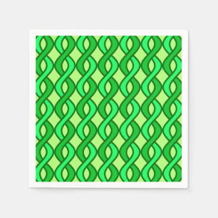 Mid-Century Modern Ribbons, shades of green Napkin
