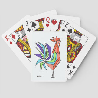 Mid Century Modern Rooster 2 Playing Cards