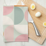 Mid Century Modern Sage Green Blush Orange Pattern Tea Towel<br><div class="desc">Retro mid century modern pattern – abstract geometric shapes – minimalist pattern sage green,  blush pink,  Orange and cream white.</div>