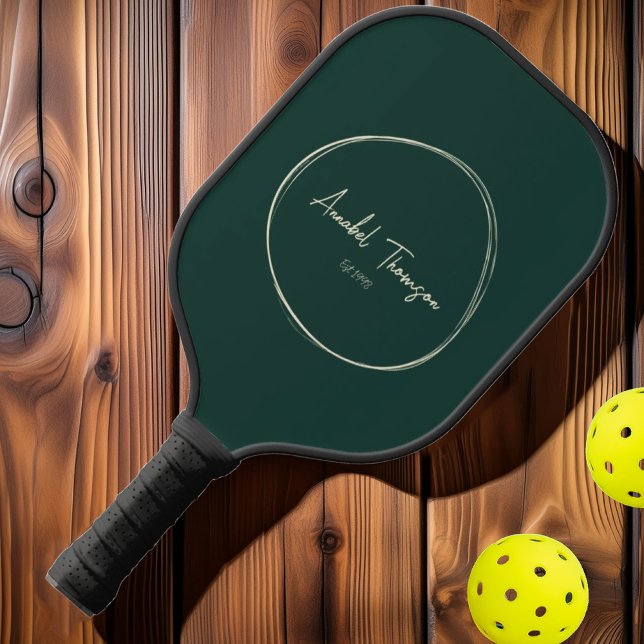 Mid-Century Modern Sage Green | Script Name Pickleball Paddle (Creator Uploaded)