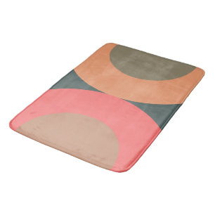 Mid-Century Modern Salmon and Olive Bath Mat