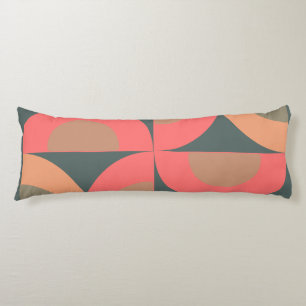 Mid-Century Modern Salmon and Olive Body Cushion