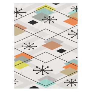 Mid Century Modern Scattered Diamonds Tablecloth