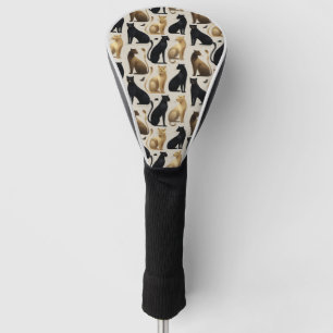 Mid-Century Modern Seamless Panther Pattern Golf Head Cover