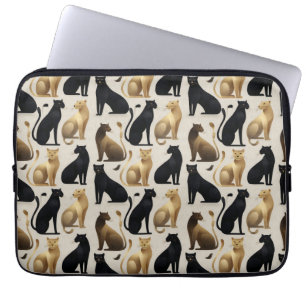 Mid-Century Modern Seamless Panther Pattern Laptop Sleeve