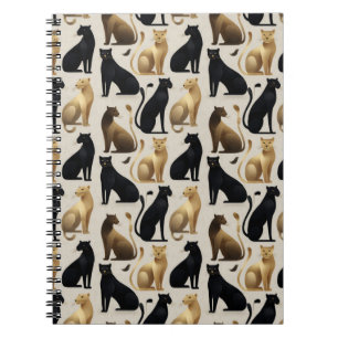 Mid-Century Modern Seamless Panther Pattern Notebook