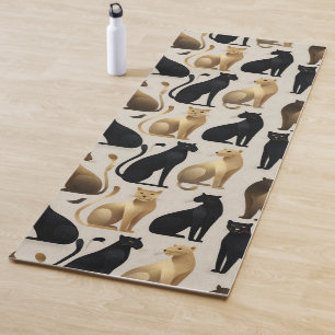 Mid-Century Modern Seamless Panther Pattern Yoga Mat
