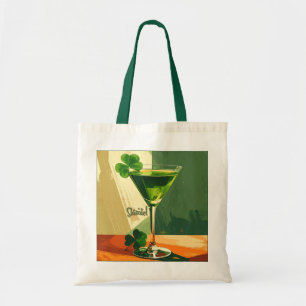 Mid Century Modern Shamrock Martini Sláinte!  Tote Bag