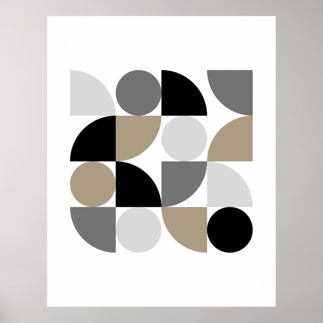 Mid-Century Modern Shapes Circles Poster (Front)