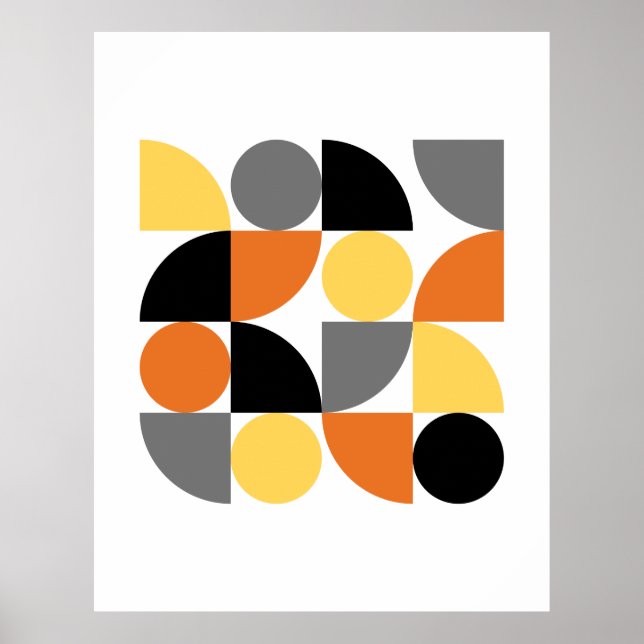 Mid-Century Modern Shapes Circles Poster (Front)