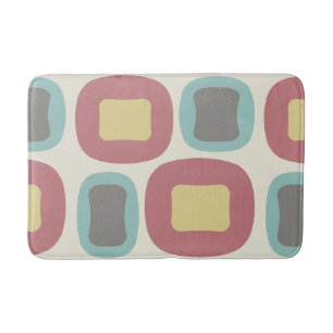 Mid Century Modern Shapes Multicolored Bath Mat
