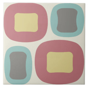 Mid Century Modern Shapes Multicolored Ceramic Tile