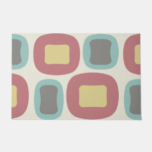 Mid Century Modern Shapes Multicolored Doormat