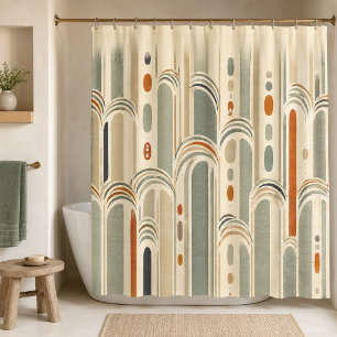 Mid Century Modern Shower Curtain: Sage Green Terr Curtain