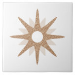 Mid-Century Modern Single Pink Starburst | Large Ceramic Tile<br><div class="desc">Mid-century modern inspired design featuring a single vintage retro pink starburst on a white background. Simple, clean modern design. Create your own custom tile by uploading a new image, or use the "message" button to contact the designer for help. To create your own design: 1. Select personalise this template. 2....</div>