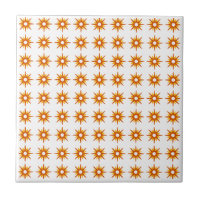 Mid-Century Modern Small Orange Starburst Pattern