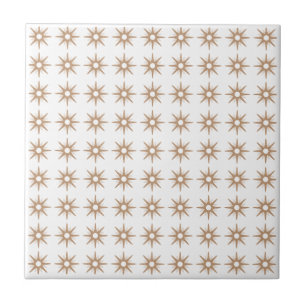 Mid-Century Modern Small Pink Star Pattern Ceramic Tile