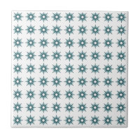 Mid-Century Modern Small Turquoise Star Pattern