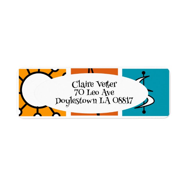 Mid-Century Modern Smorgasbord Return Address Label (Front)