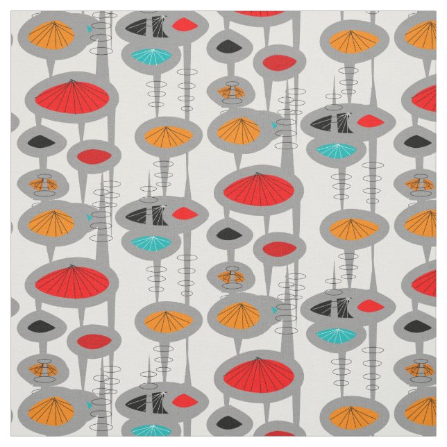 Mid-Century Modern Space Age Ovals Fabric (Swatch)