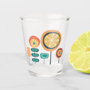 Mid Century Modern Spring Garden Shot Glass
