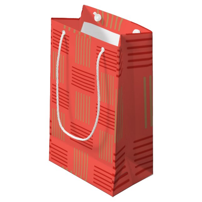 Mid-Century Modern Spring/Summer Weave  Small Gift Bag (Front Angled)