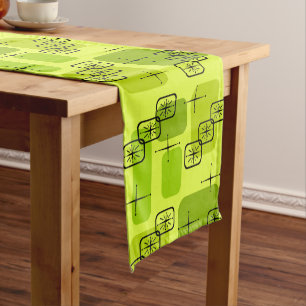 Mid Century Modern Sputnik Chartreuse Short Table Runner
