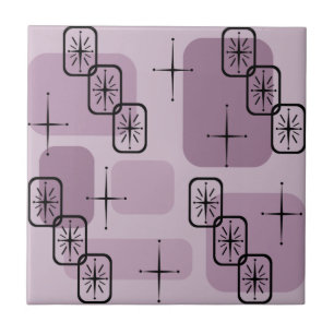 Mid Century Modern Sputnik Mauve Ceramic Tile