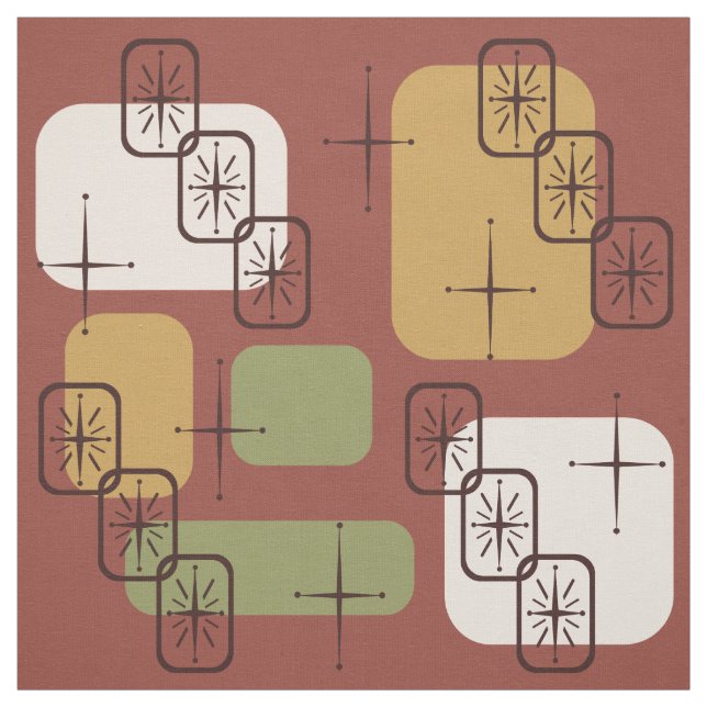 Mid Century Modern Sputnik Multicolored 2 Fabric (Swatch)