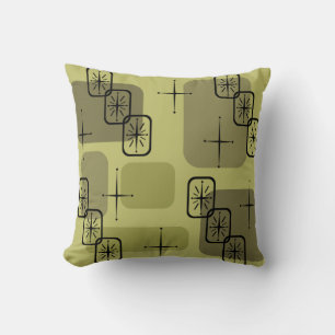 Mid Century Modern Sputnik Olive Cushion