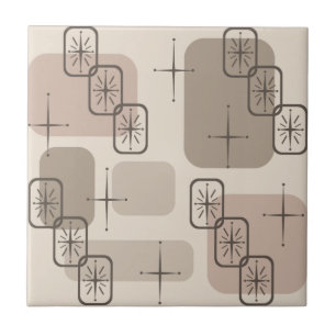 Mid Century Modern Sputnik Taupe Ceramic Tile