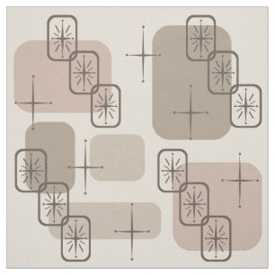 Mid Century Modern Sputnik Taupe  Fabric